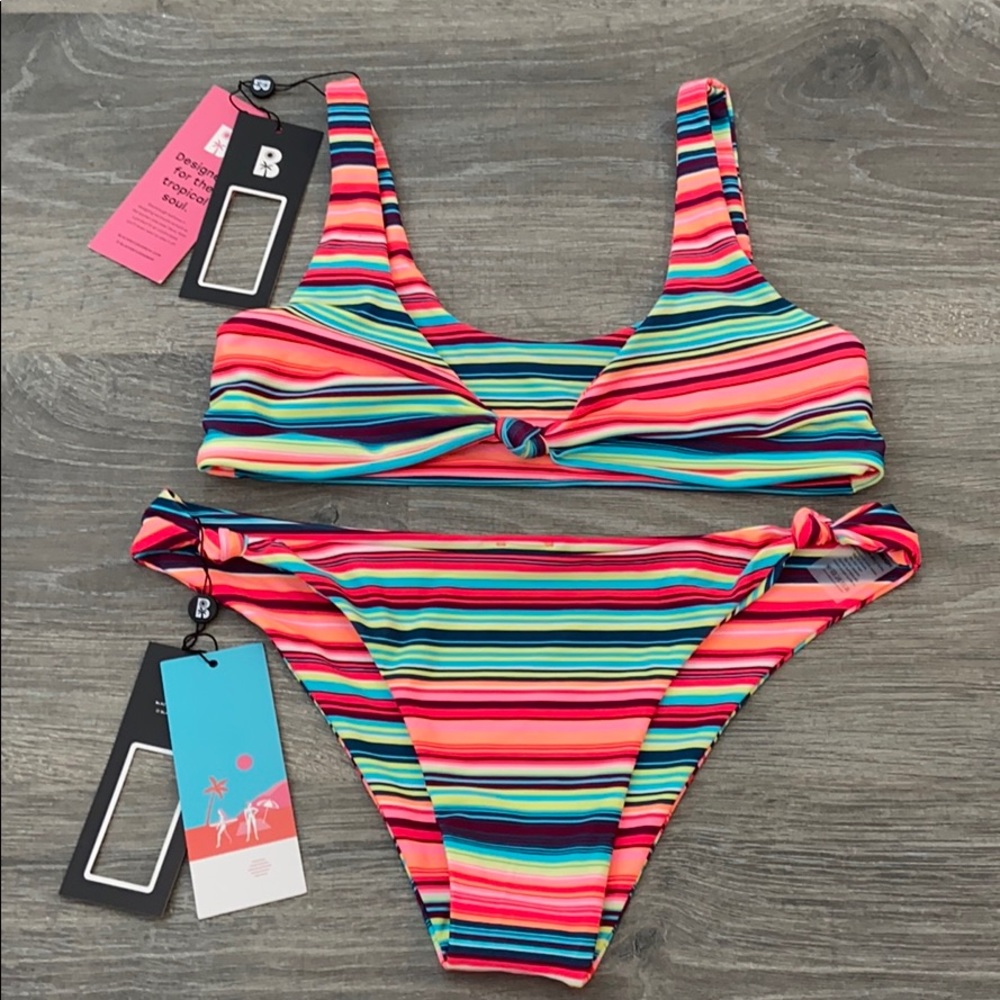 Blackbough Swim Candy Stripe Bikini TOP ONLY